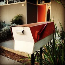 vintage midcentury modern mailbox